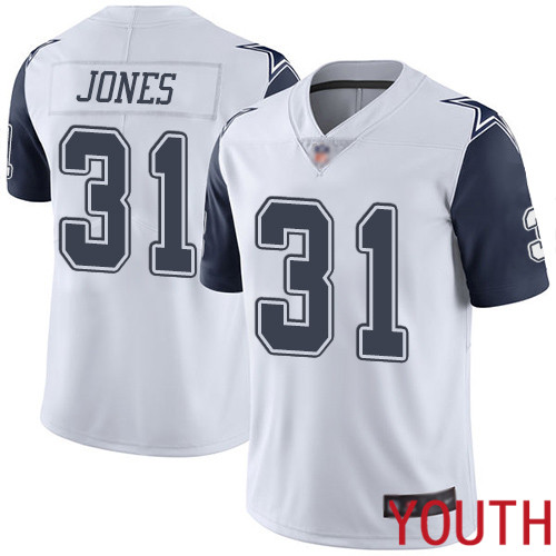Youth Dallas Cowboys Limited White Byron Jones 31 Rush Vapor Untouchable NFL Jersey